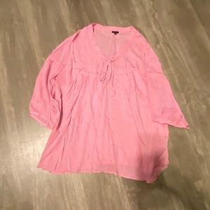 Talbots pink blouse loose neck